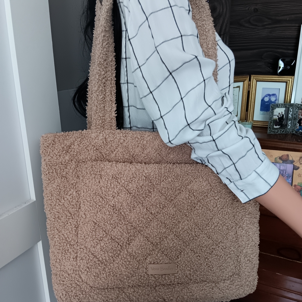Vera Bradley Tan Quilted Tote Soft Textured